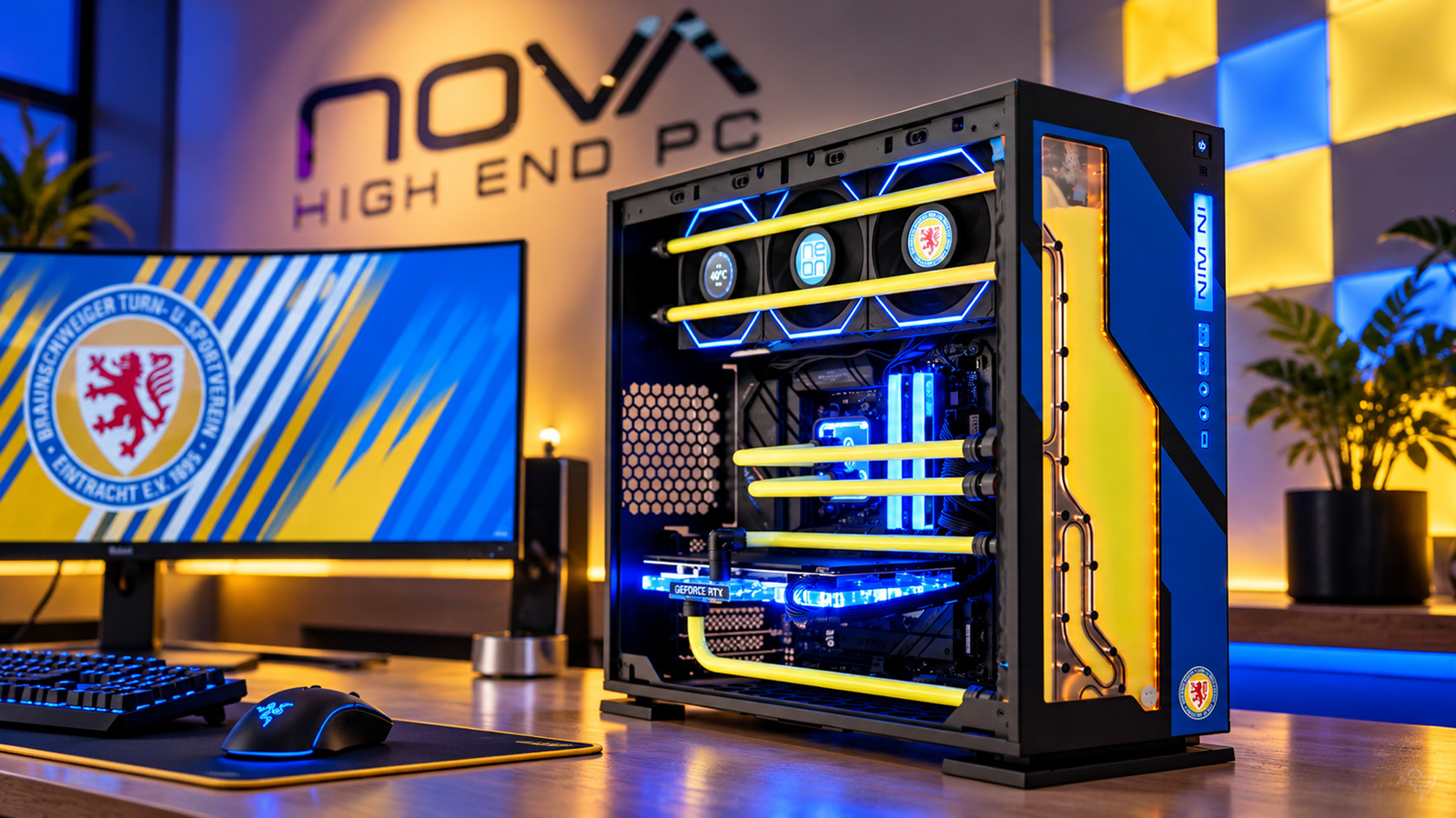 High-End-PC im Eintracht Braunschweig Design | NEON24.DE