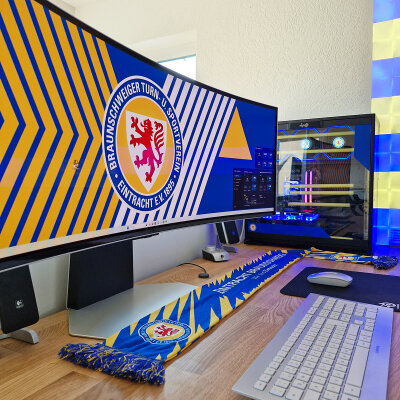 Blau-Gelbe Power: Individueller High-End-PC im Eintracht-Look - High-End-PC im Eintracht Braunschweig Design | NEON24.DE