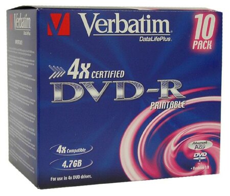 DVD-R Verbatim 10er JewelCase Printable
