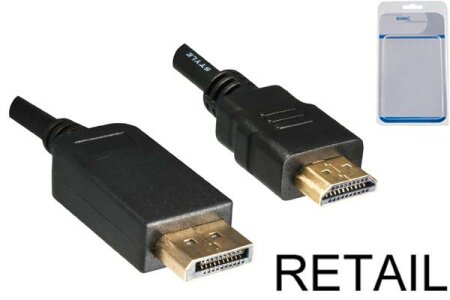 DINIC Kabel DisplayPort > HDMI 2m
