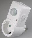 Zwischenstecker mit Bewegungsmelder 120°, 9m Reichweite, weiß