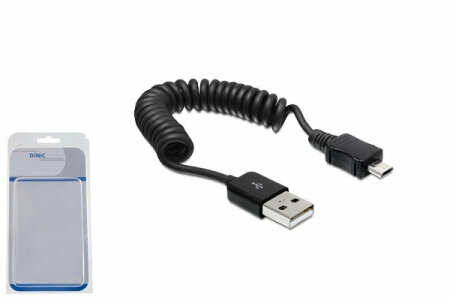 DINIC USB 2.0 Spiralkabel A/micro-B