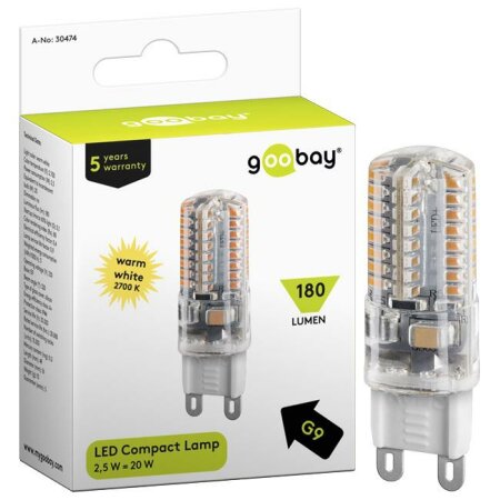 Goobay LED Kompaktlampe G9 Sil warm-weiß 2,5W