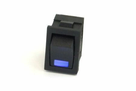 Phobya Wippschalter Eckig - LED blau - 1-polig AN/AUS schwarz (3pin)