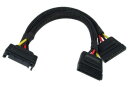 Phobya SATA Strom Y-Kabel SATA Buchse an 2x SATA Stecker 15cm - Schwarz