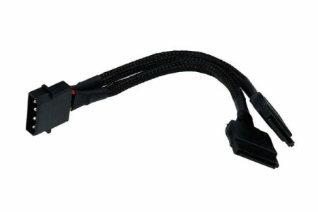 Phobya Strom/SATA Y-Kabel intern 4Pin Molex auf 2x SATA 15cm - Schwarz