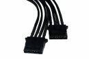Phobya Y-Kabel 4Pin auf 2x 4Pin Einzel Sleeving 20cm - Schwarz