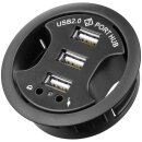 USB 2.0 HUB 3-Port/Audio zum Einbau (60mm)
