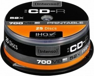 CD-R  Intenso 700MB  25pcs Cakebox "printable inkjet"