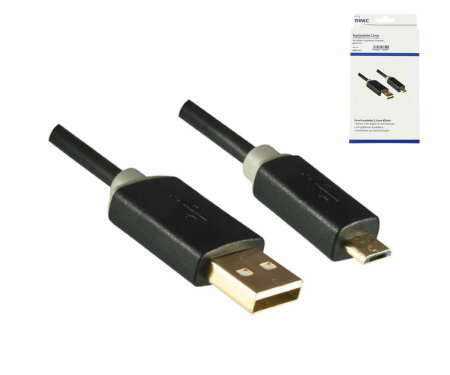 DINIC Kabel Micro USB 1m A St. > micro B St. schwarz