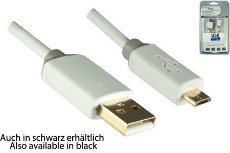 DINIC Monaco Range Micro USB Kabel 0.5m A St. > micro B St. weiß