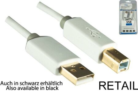 DINIC Monaco Range USB Kabel 5m A St. > B St., weiß