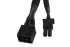 Phobya PCI-E Stromadapter 6pin -> 8pin PCI-E (oder 6pin + 2) 30cm - Schwarz