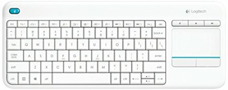 Logitech K400 Plus Wireless Touch Keyboard weiß, USB, DE