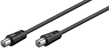 Antennenkabel IEC/Koax Stecker > Buchse  0.5m schwarz