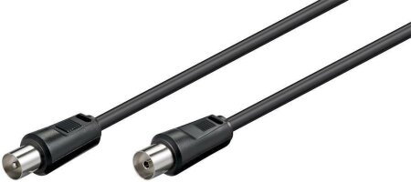 Antennenkabel IEC/Koax Stecker > Buchse  2.5m schwarz