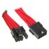 BitFenix 6+2-Pin PCIe Verlängerung 45cm, sleeved rot/schwarz