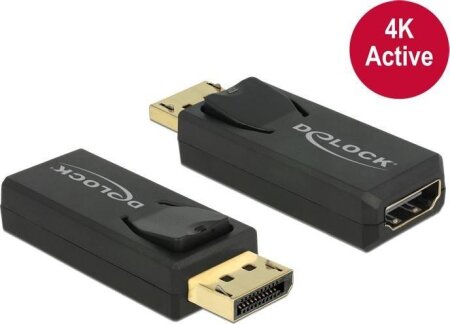 DeLOCK DisplayPort 1.2 (Stecker)/HDMI (Buchse) Adapter, aktiv, schwarz