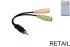 DINIC Adapter Klinke 3.5mm 4-Pin Stecker > 2x 3-Pin Buchse