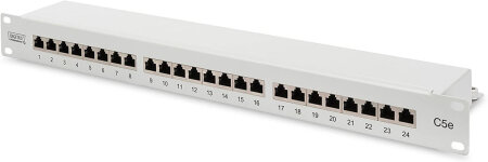 Digitus Patchpanel 19", 24-Port, weiß