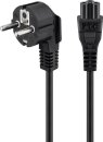 Goobay Kabel 230V Schuko 90° > C5 Euro-3 schwarz 1.8m