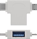 Goobay Adapter USB-A 3.0 > USB-B Micro/USB-C, weiß