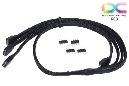 Alphacool Y-Kabel RGB 4pol auf 3x 4pol inkl. Stecker - Schwarz 60cm EOL