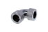 Alphacool HT 16mm HardTube Anschraubtülle 90° L-Verbinder - gerändelt - Chrome
