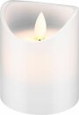 Goobay LED Echtwachs-Kerze weiß, 7,5x10 cm