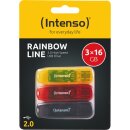 Intenso Rainbow Line 16GB, USB 2.0 3er Pack