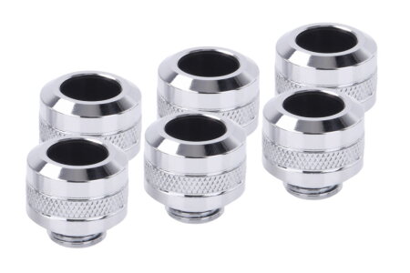 Alphacool Eiszapfen PRO 13mm HardTube Fitting G1/4 - Chrome Sixpack