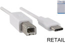 DINIC Kabel USB-C Stecker > USB 2.0 B Stecker, 2m