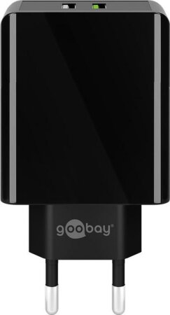 Goobay Dual-USB Schnellladegerät QC3.0 28W schwarz