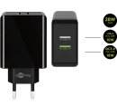 Goobay Dual-USB Schnellladegerät QC3.0 28W schwarz