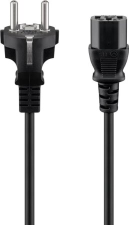 Goobay Kabel 230V Schuko > C13 Kaltgeräte Bu. 2m, schwarz