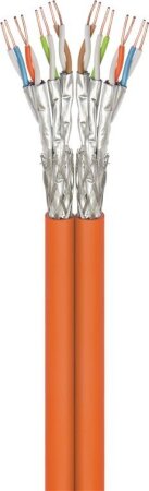 Goobay Cat 7a Netzwerkkabel, S/FTP (PiMF), Orange 100m Rolle, Twisted-Pair