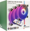 Inter-Tech Argus RS-06 RGB, 120mm, 3er-Pack, LED-Steuerung, Fernbedienung