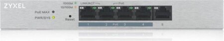 ZYXEL GS1200 Desktop Gigabit Smart Switch, 5x RJ-45, PoE+, V2