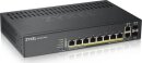 ZYXEL GS1920 Desktop Gigabit Smart Switch, 8x RJ-45, 2x RJ-45/SFP, PoE+, V2