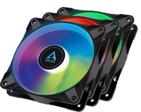 ARCTIC P12 PWM PST A-RGB 0dB schwarz, 120mm, 3er-Pack