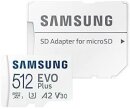 Samsung microSDXC EVO Plus 512GB Kit, UHS-I U3, A2, Class 10