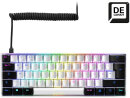Sharkoon Skiller SGK50 S4 White, 60% Layout, LEDs RGB, Kailh KT RED, hot-swap, USB, DE