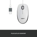 Logitech M100 V2 Refresh Optical Mouse weiß, USB