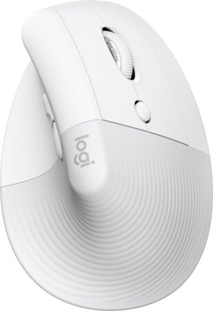 Logitech Lift Right Vertical Ergonomic Mouse, Off-white, Logi Bolt, USB/Bluetooth