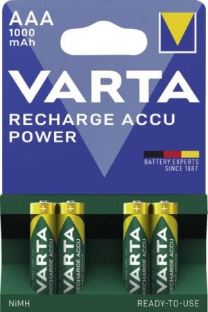 Varta Recharge Accu Power Micro AAA NiMH 1000mAh, 4er-Pack