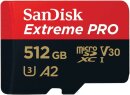 SanDisk Extreme PRO R200/W140 microSDXC 512GB Kit, UHS-I...
