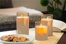 Goobay 3er-Set LED-Echtwachs-Kerzen im Glas