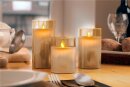 Goobay 3er-Set LED-Echtwachs-Kerzen im Glas