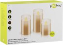 Goobay 3er-Set LED-Echtwachs-Kerzen im Glas