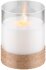 Goobay 3er-Set LED-Echtwachs-Kerzen im Glas, weiß, mit Hanf umwickelt